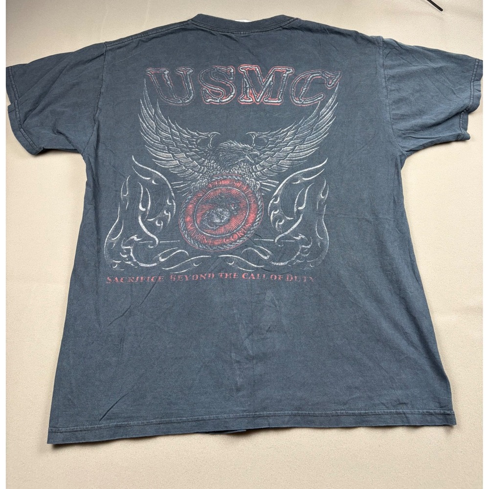 Fruit of the Loom USMC Graphic T-Shirt Large Black Sacrifice Beyond Call of Duty